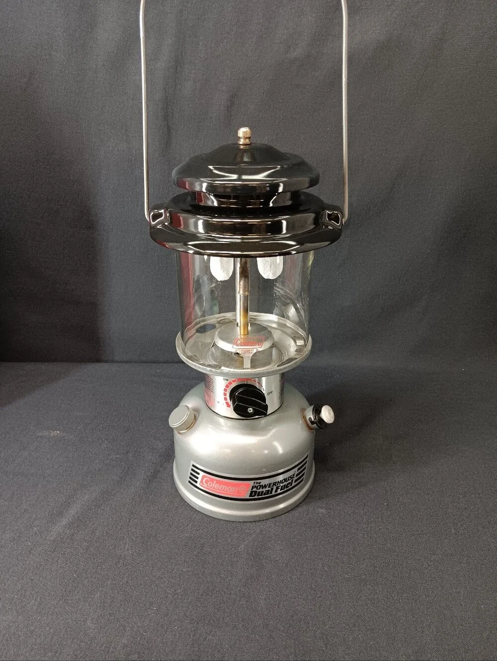 Serviced Coleman 295 Powerhouse Dual Fuel Camping Lantern W/ Red Carry Case 6/92